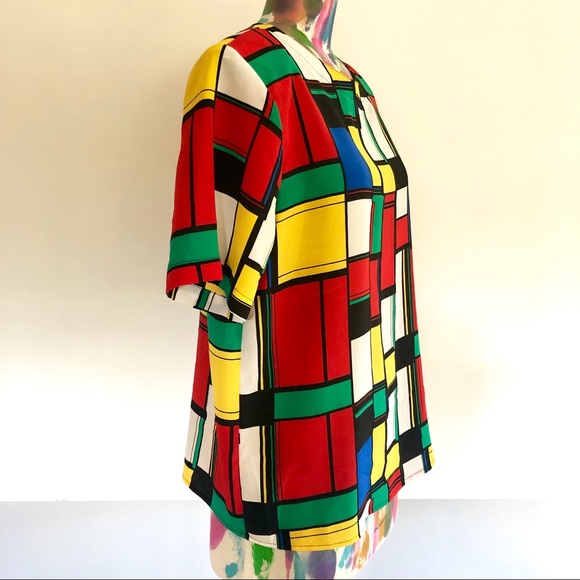 📚Vintage Geometric Print Short Sleeve Top - Picture 3 of 6